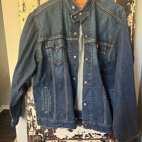 Vintage Levi's Easy Rider Denim Jacket Men's XL 70550-0496 Dark Wash Trucker Y2K - Picture 1 of 7